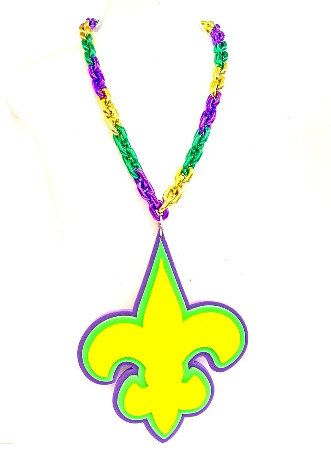 GZYSSL Mardi Gras Beads Necklaces Jumbo Purple Green Gold Pendant Chain Mardi Gras Throw Beads Party Parade Decorations - Image 5